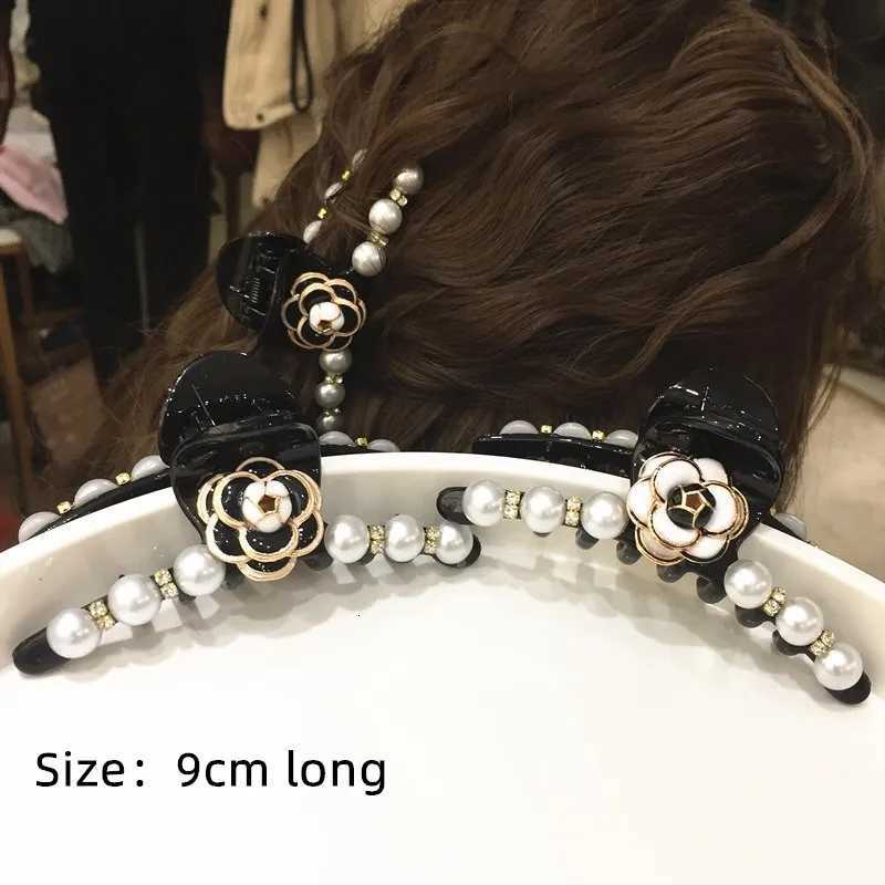 Elegant Camellia Pearl Hair Claws Clips Hairgrips For Women 2024 Rose Flower Rhinestone Acrylic Hair Accessories Clamp Wholesale Y251213