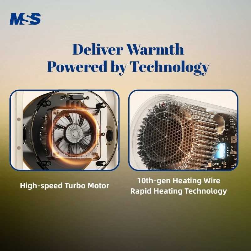 MSS 1200W Instant Heating Air Warmer - 2-Gear Temperature Regulation Anti-Tip Over Winter Heater for Home Office Y251213