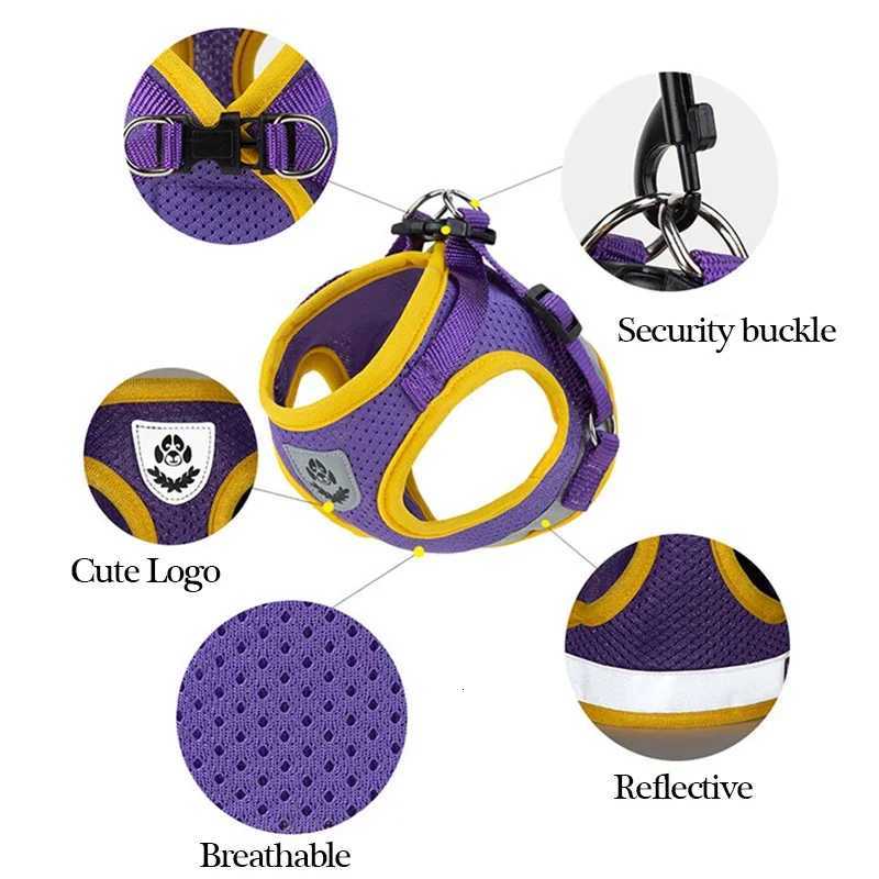 Dog Harness Vest Set for Small Medium Dog Harness Leash Puppy Cat Reflective Chest Strap Chihuahua Yorkies Walking Lead Leash M251213