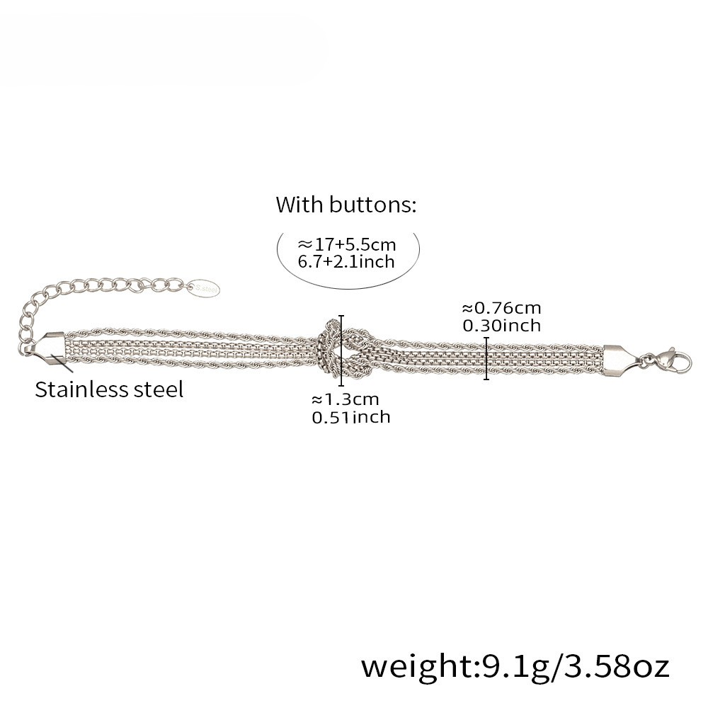TaiYang Luxury Brand Designer Jewelry New Knotted Bracelet Designer for Women Fashion 18K Gold/Silver Plated Eco Stainless Steel Heavy Duty Unisex Cha
