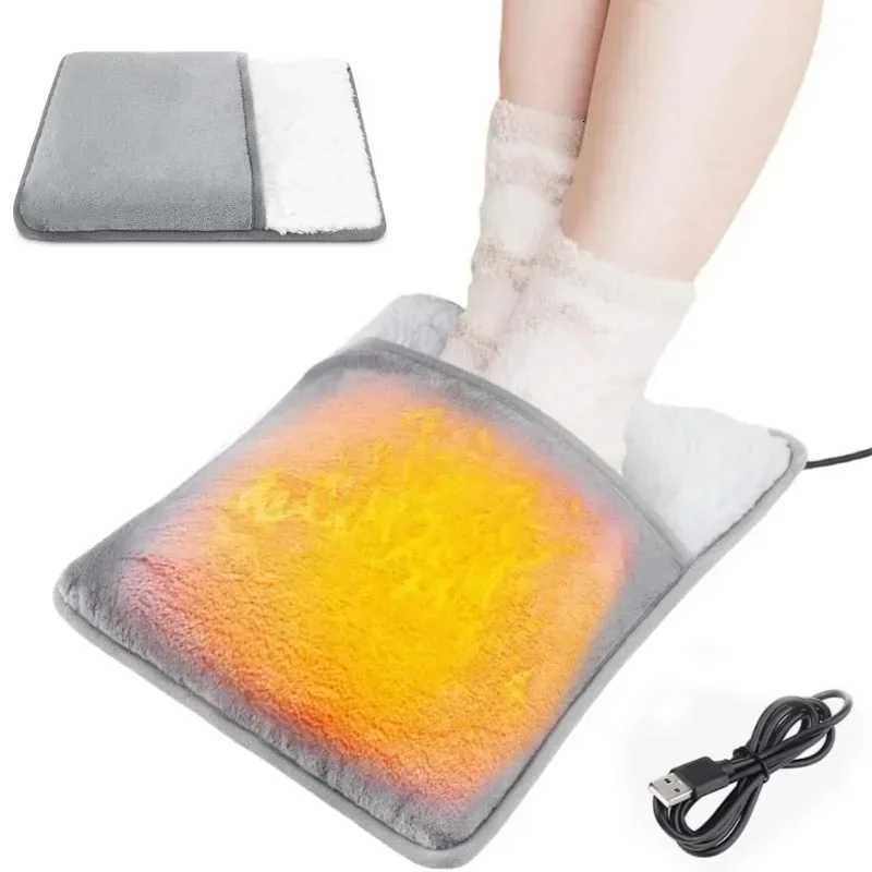 Portable USB Electric Foot Heating Pad Washable Soft Plush Foot Heater Winter Foot Warming Mat for BedUnder DeskHome light Y251212