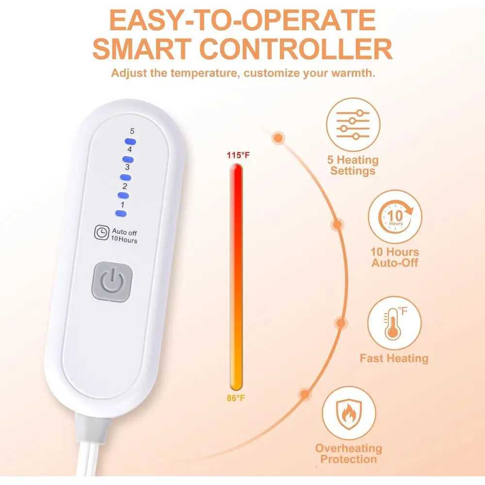 62x84 Brown Twin Sherpa Electric Blanket - 5 Heat Levels 10-Hour Auto-Off Washable ETL Certified for Winter Comfort Y251212