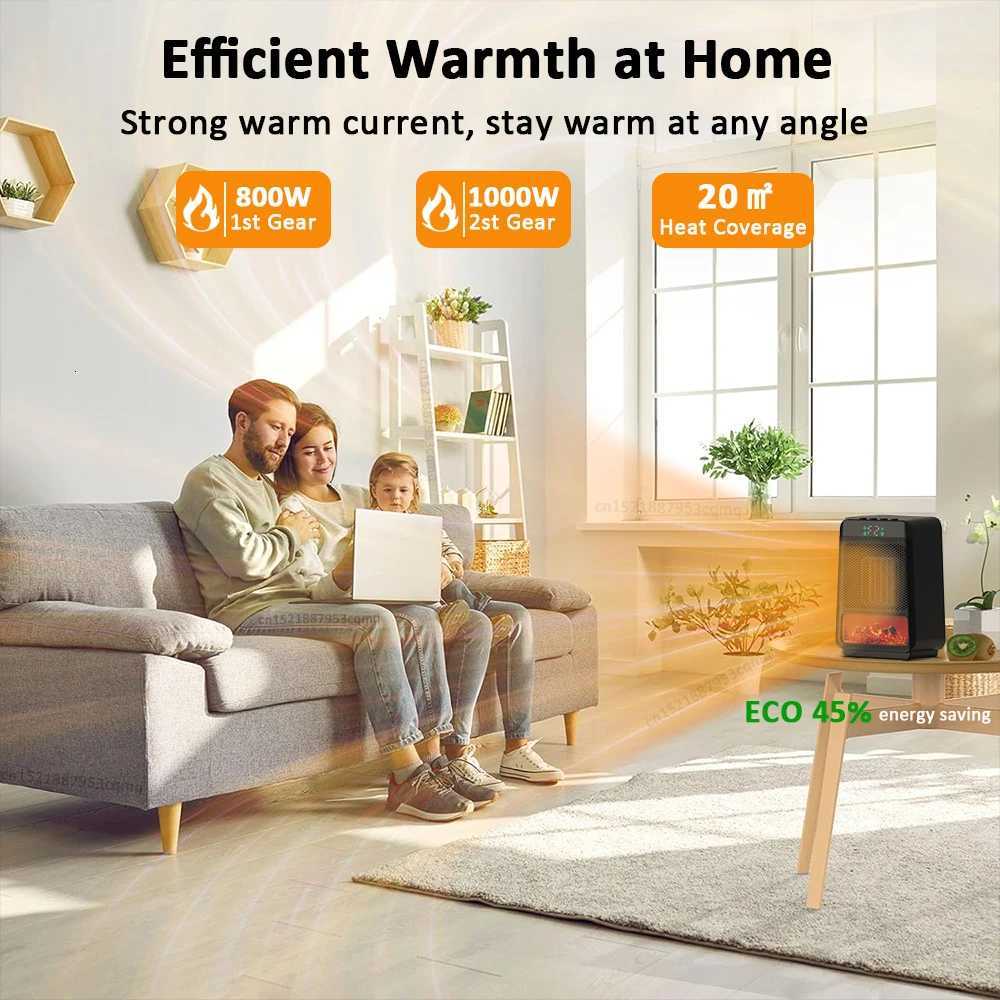 Hot Air Blower Electric Heater Portable Desktop PTC Ceramic Heating Fan Warm Air Blower for Household Office Mini Space Heater Y251213