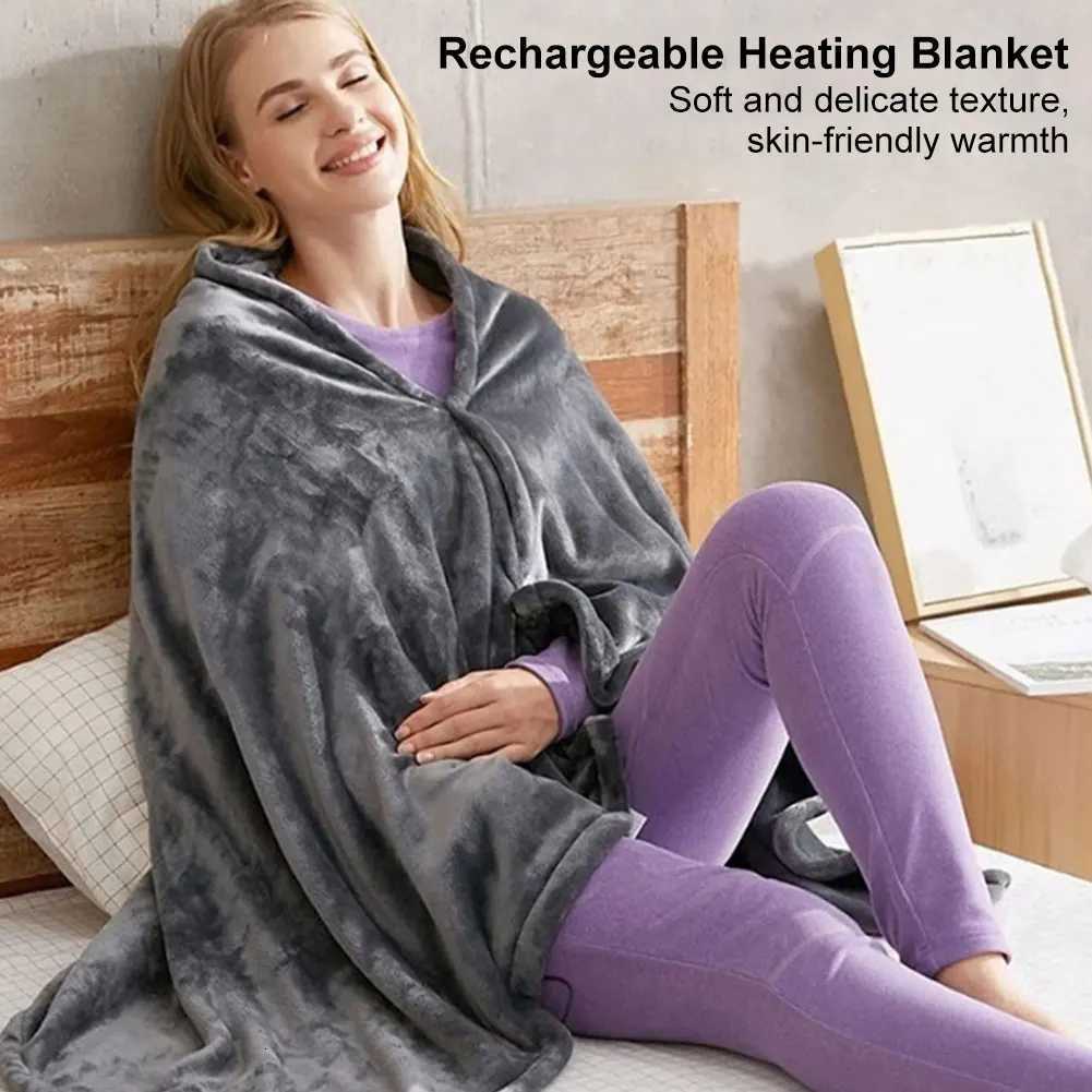 USB Electric Heated Blanket 3 Heating Levels Fleece Heated Blanket Portable Heating Lap Blanket for Household and Office Y251212