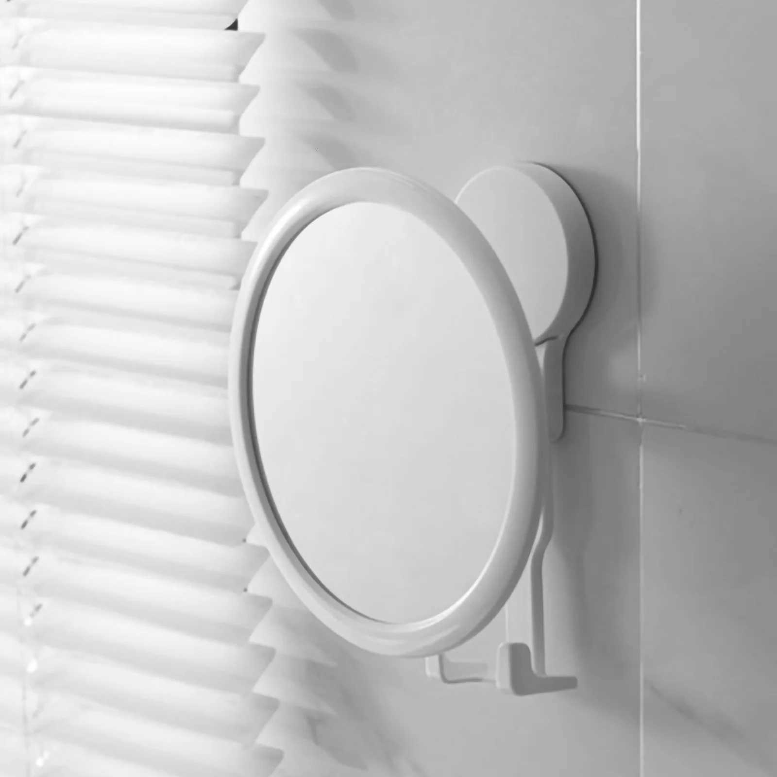 Adhesive Makeup With Hook Wall-Mounted Bathroom Mirror No Punch Damage High-Definition Dressing Vanity Mirror For HomeT251213