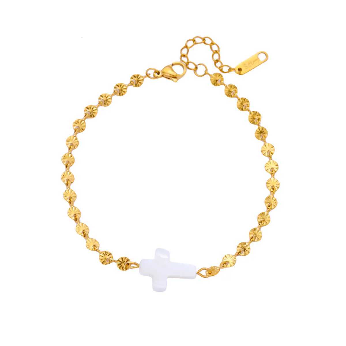 Free Shipping Fashion Cross For Women Stainless Steel Gold Color Chain 2025 New Party Wedding Couple Jewelry M251213