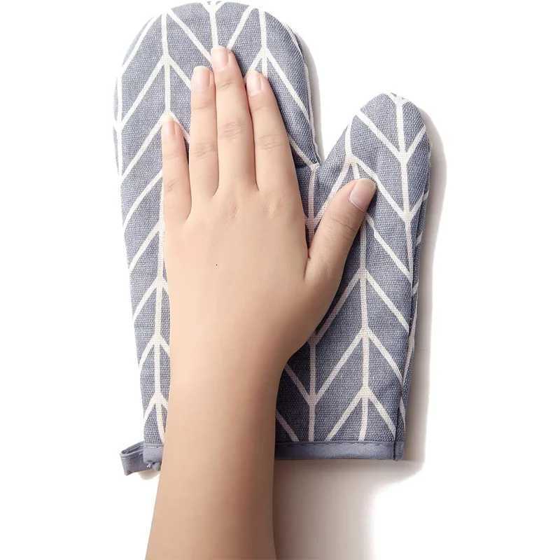 1pc Cooking Baking Gloves Oven Mitts Microwave Oven Gloves High-temperature Heat Resistant Linen Gloves Kitchen Tools Bakeware H251212