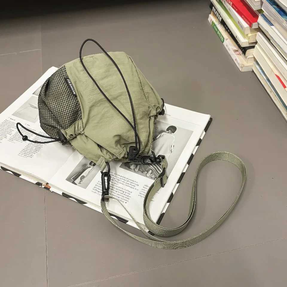 Lightweight Bucket Crossbody Bag for Women Nylon with String Opening Interior Phone PocketT251213