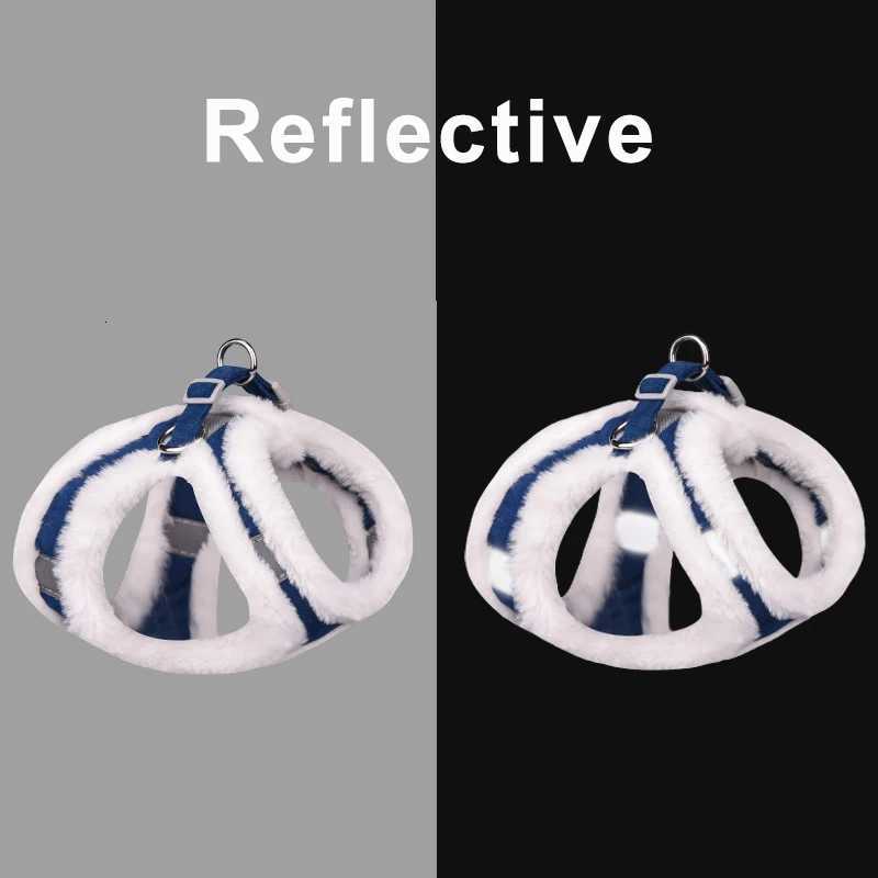 Winter Warm Fur Pet Dog Harness Leash Set Adjustable Reflective Chihuahua Puppy Cat Harness Vest For Small Dogs Yorkie M251213