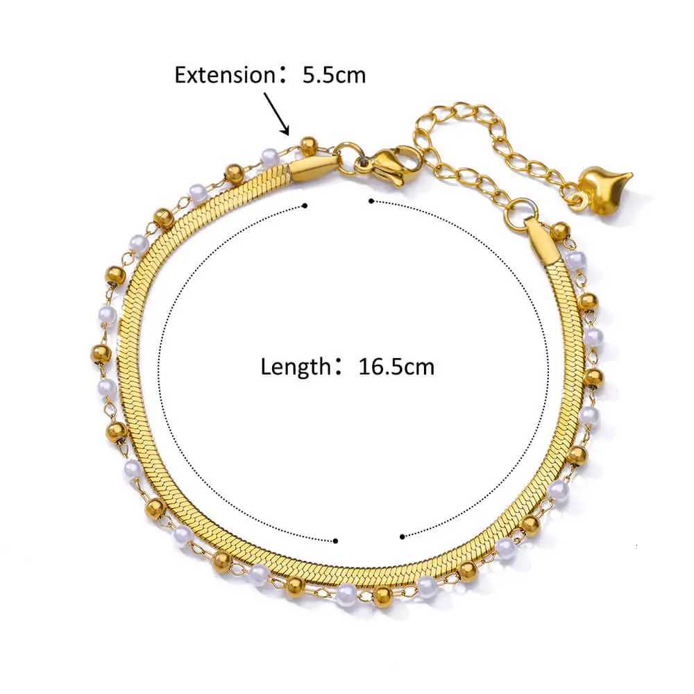 Imitation Pearls Anklets for Women Boho Stainless Steel Anklet Summer Leg Chain Beach Accessories Jewelry M251213