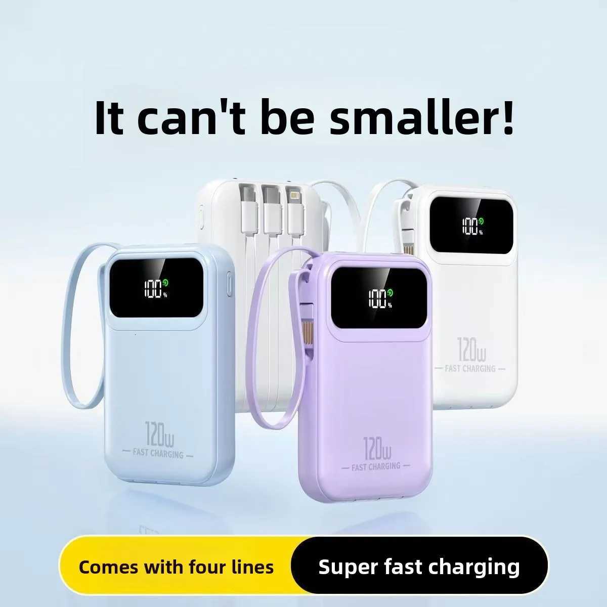 20000 MAh New 120W er Fast Charging Portable Power BankWith LED Power Display Suitable For Most ElectronicExternal Battery H251213