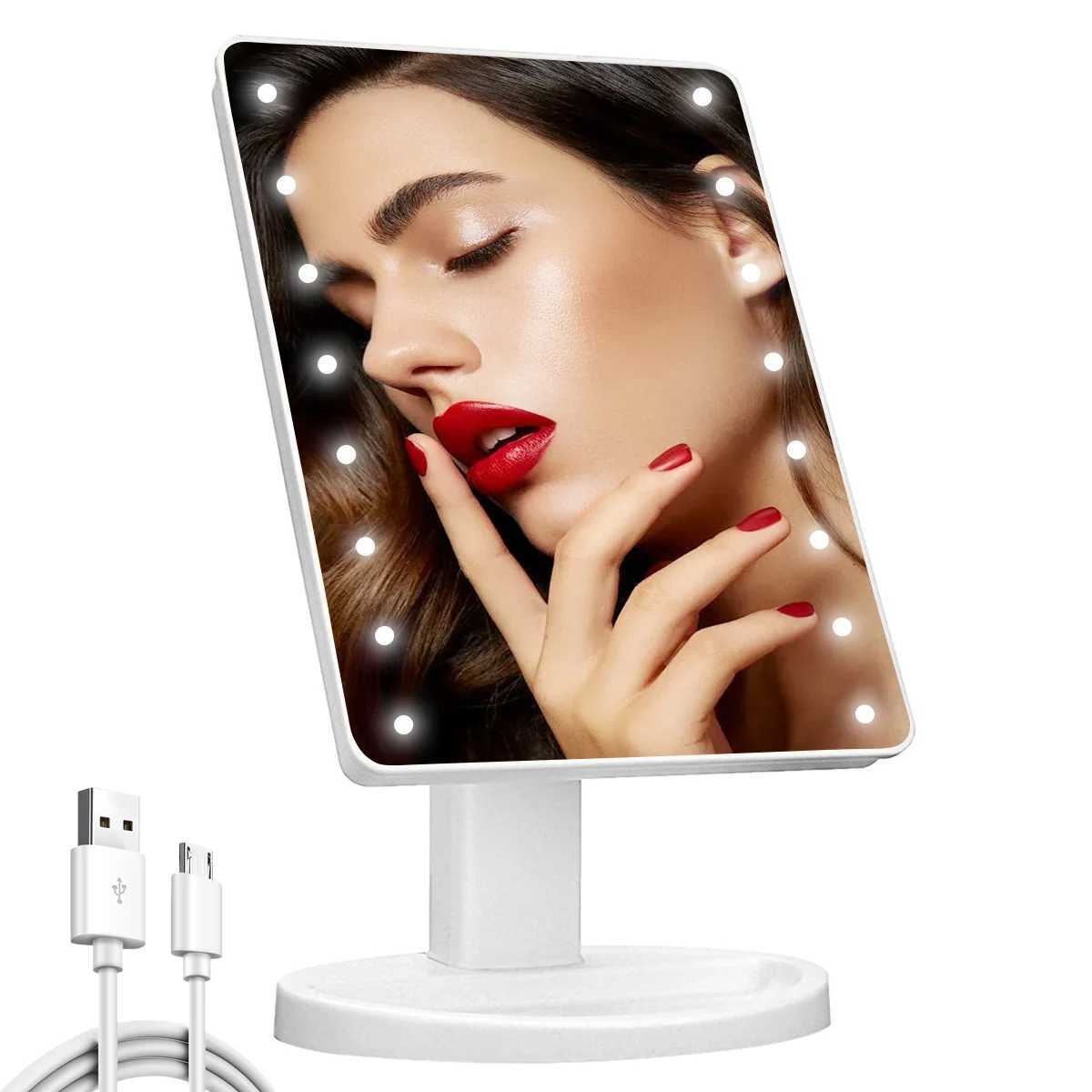 Lighted Makeup Mirror Square Battery USB Rechargeable Dual-use Beauty Mirror Touch Screen Vanity Mirror BrightnesT251213