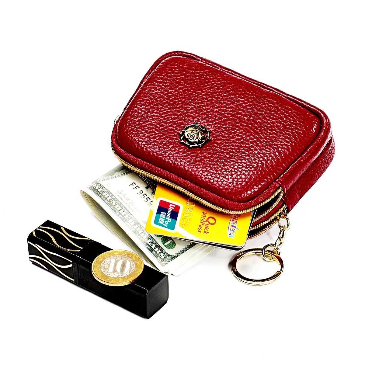 Senorita Fi Genuine Leather Wen Coin Purse Double Zipper Small Purse Wallet Y251213