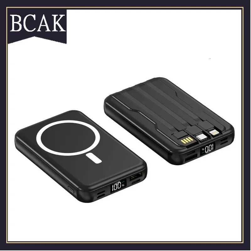 Magnetic Wireless Power Bank 10000 MAh Self-contai Cable er Fast Charging BCAK Mobile Power ply for Iphone H251213