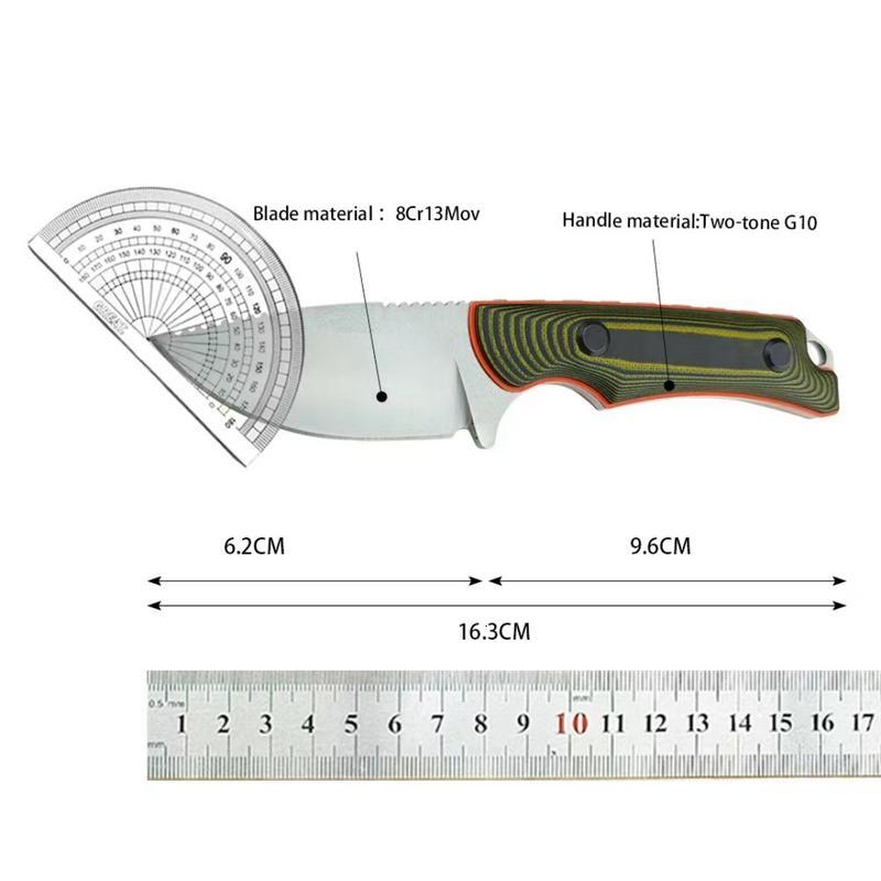 15017 Knife with Kydex Sheath, Colorful G10 Handle, CNC High-End Process Handmade Convenient Pocket Sharp Cutting Tool, EDC Fixed Blade Straight Premi - view 9