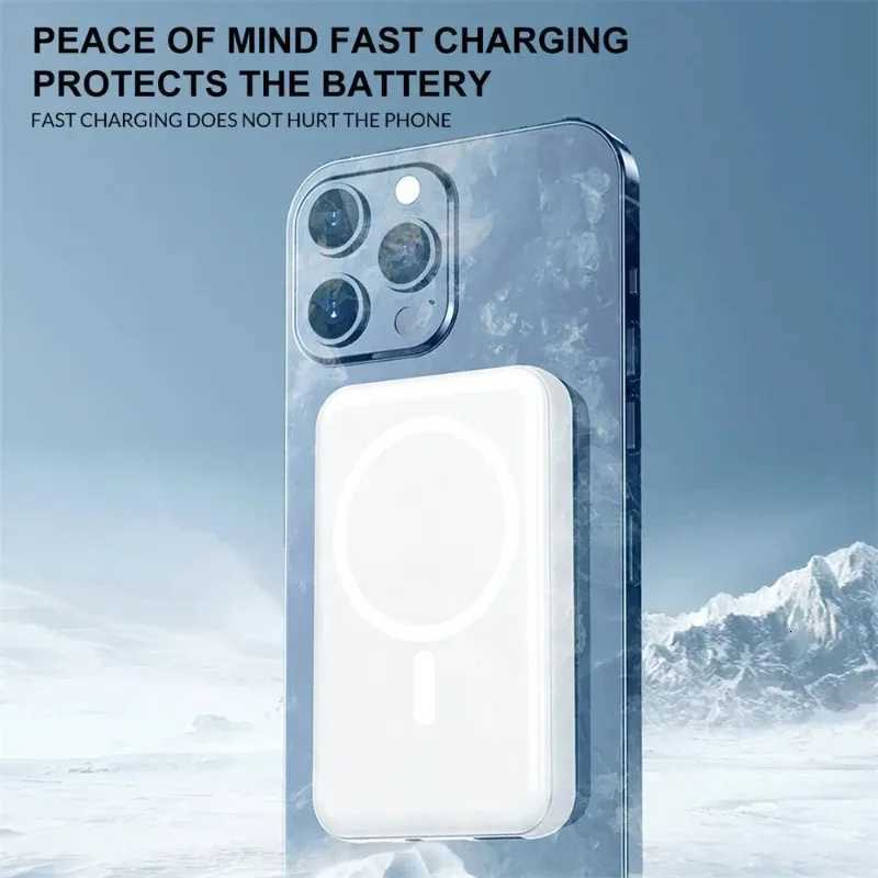 Magnetic Wireless Fast Charger Power Bank 10000mAh Portable for Android Universal Built-in Cable Mobile Power H251213