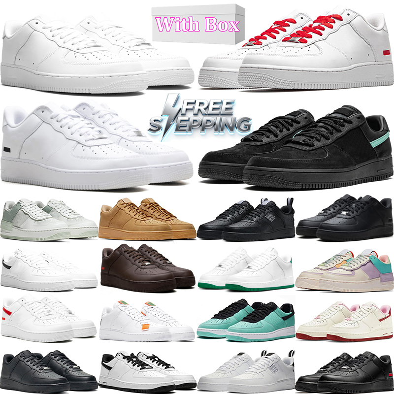 free shipping airforc designer shoes af1s men women platform 1s sneakers Triple White Black Wheat Brown mens trainers Flat heel tennis with box