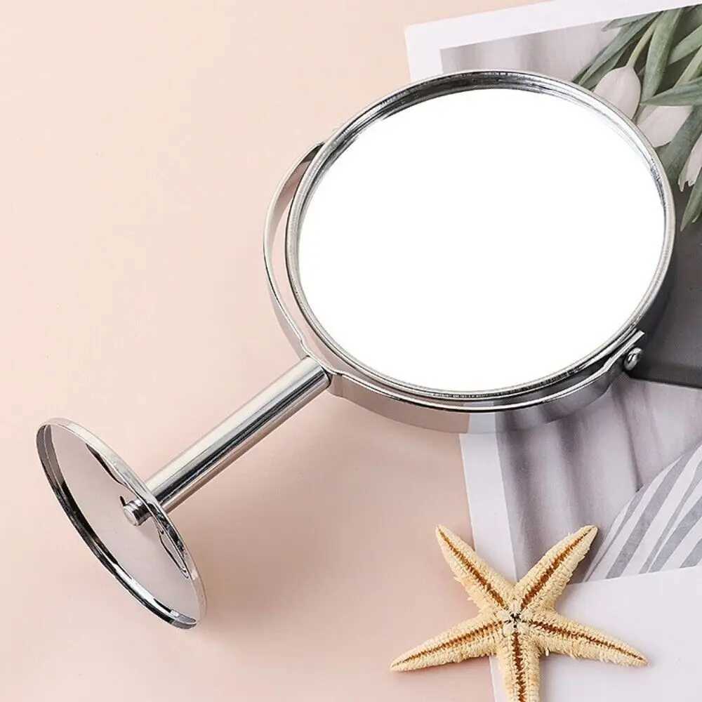High Quality Iron-carbon Alloy Makeup Mirror Silver Oval Double Cosmetic Mirror Glass MirrorT251213
