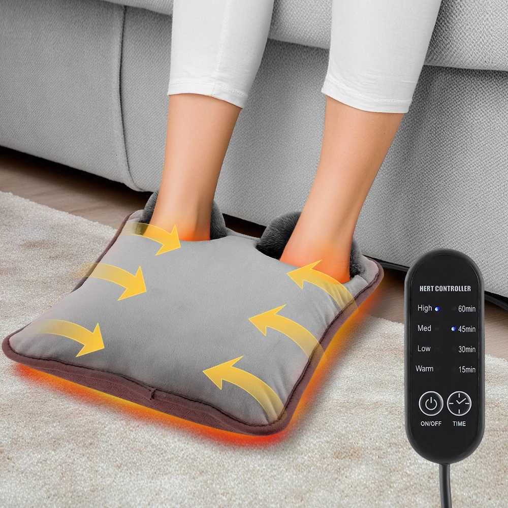 Electric Heater Foot Warmer USB Charging Fleece Soft Warm Foot Cover Washable Winter Feet Heating Pads For Home Bedroom Sleeping Y251212