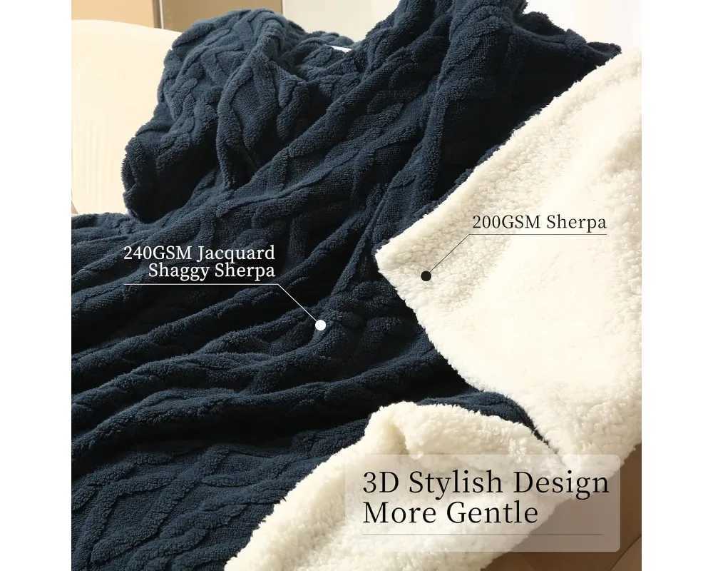 Twin Size Electric Heating Blanket with 10-Hour Auto Off 5 Heat Levels Overheat Protection in Navy Blue Y251212