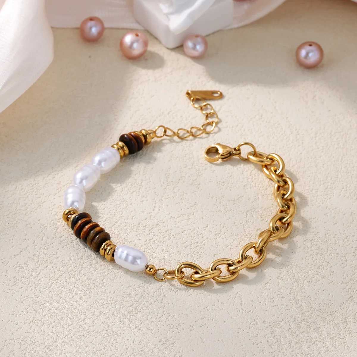 Free Shipping Fashion Beads For Women Stainless Steel Gold Color Chain 2025 New Party Wedding Couple Jewelry M251213