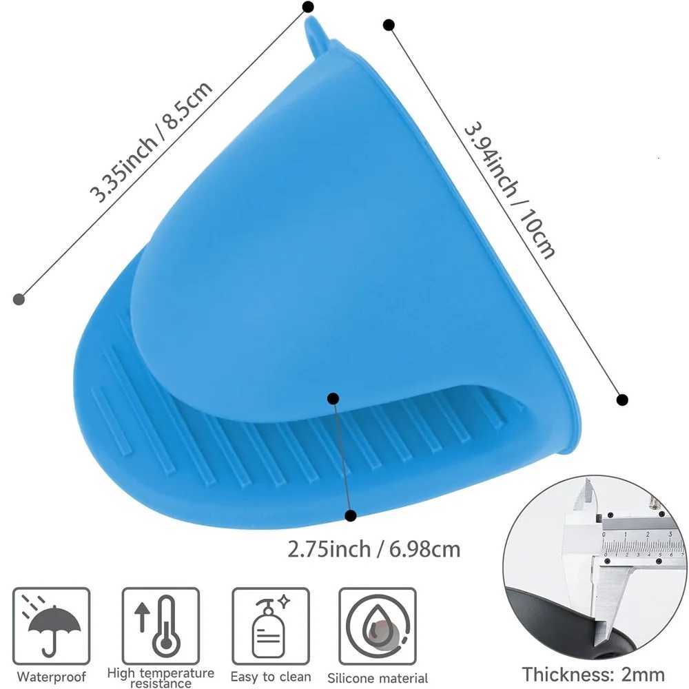 4pcs Oven Glove Thicken Silicone Pot Holder Mini Oven Mitts Heat Resistant Pinch Covers for Baking Kitchen Cooking BBQ Grilling H251212