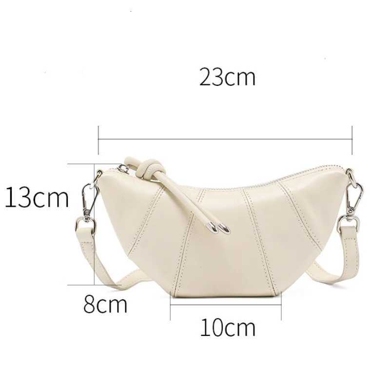 Womens Croissant Shoulder Bag Fashion Luxury Genuine Leather Handbag with Zipper Inner Pocket for Girl Party Shopping GiftT251213