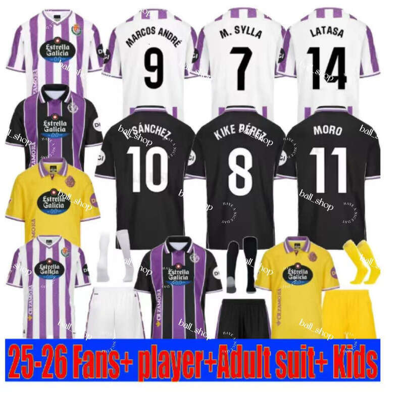 25 26 camisetas de futbol Real Valladolid soccer 2025 2026 LATASA MARCOS ANDRE PETER SERGIO LEON WEISSMAN PLANO SERRANO home away football jerseys kids kit