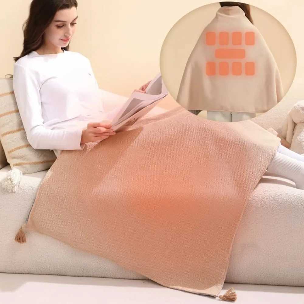 Graphene Electric Blanket USB Powered Wearable Heated Cape Soft Warm Shawl Throw Office Nap Home Use Low Voltage Safe Heating Y251212
