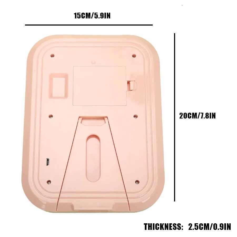 LED Makeup Mirror with LED Light Touch Screen Portable Standing Folding Vanity Mirroir Adjustable White Pink Household DormitoryT251213