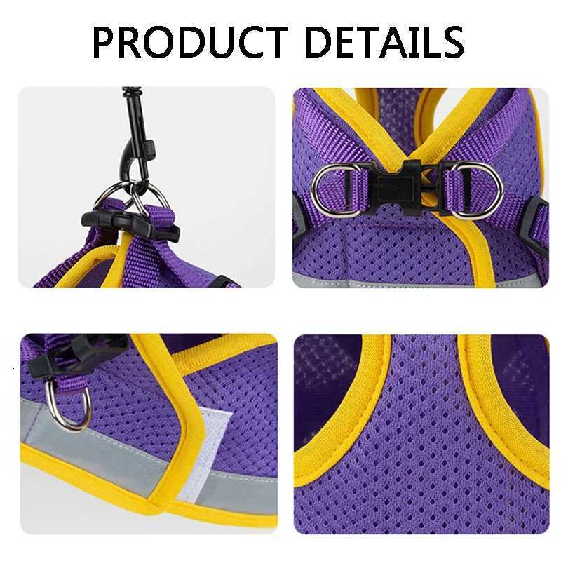 Puppy Harness and Leash Set Breathable Summer Mesh Dog Harness Vest Reflective Pet Cat Chest Straps Chihuahua Yorkies Harness M251213
