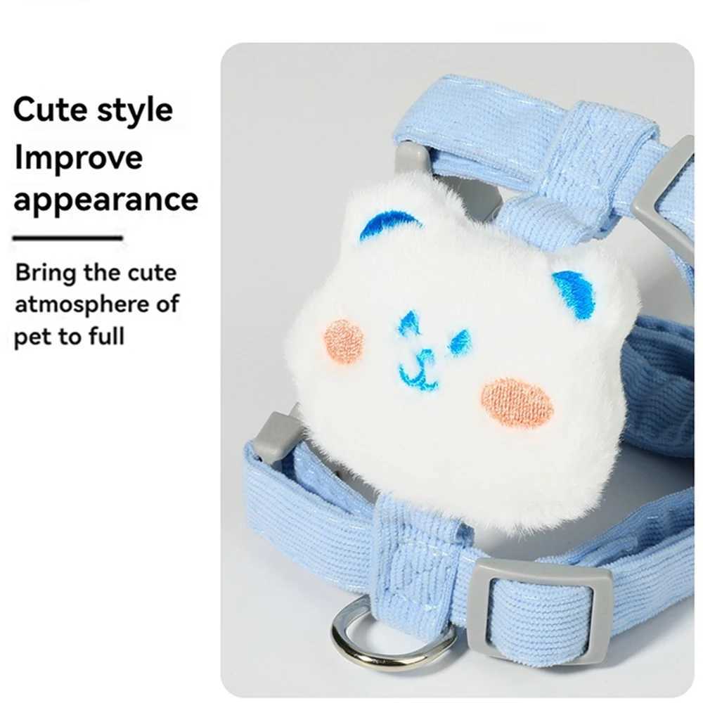 Breathable Cute Small Cat Harness Outdoor Walking Rabbit Pattern Adjustable Pet Harness and Leash Set M251213