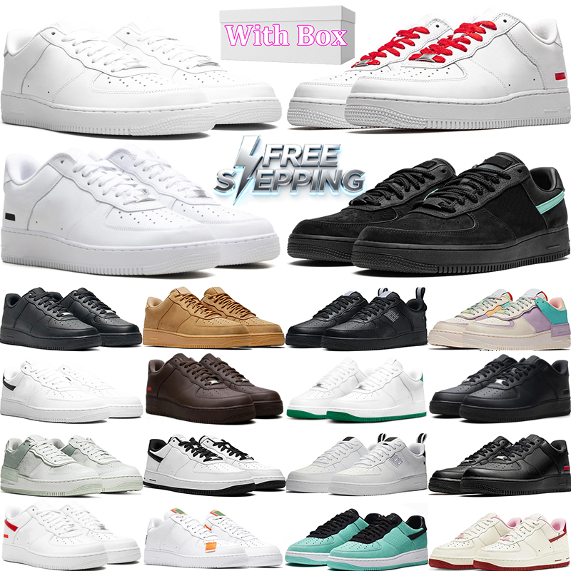 free shipping airforc designer shoes af1s men women platform 1s sneakers Triple White Black Wheat Brown mens trainers Low Tops tennis with box