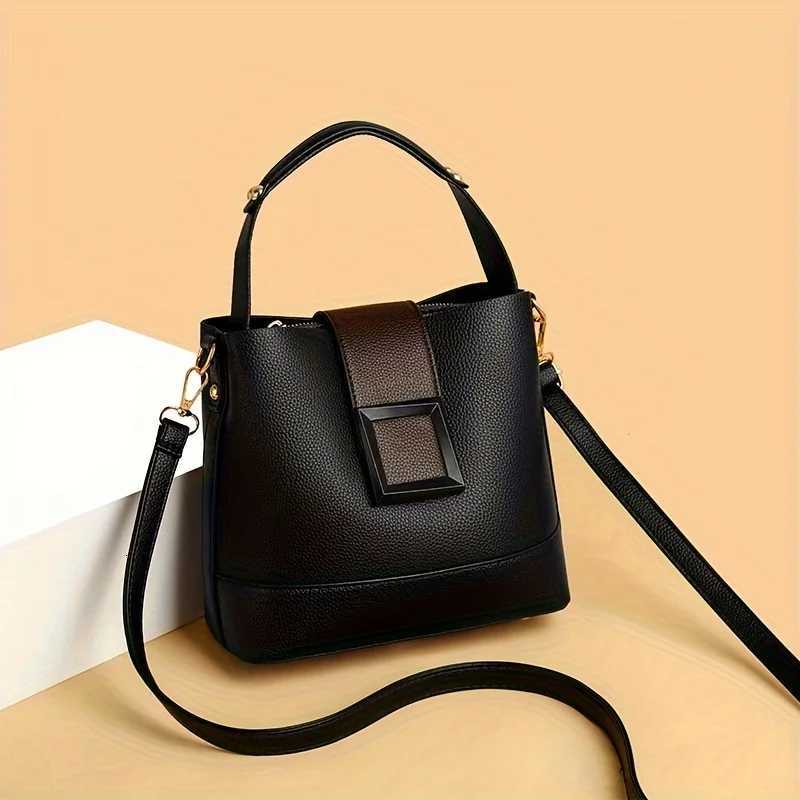 Simple Bucket Bag Trendy Top Handle Purse Womens Fashion Hanbag Shoulder BagT251213