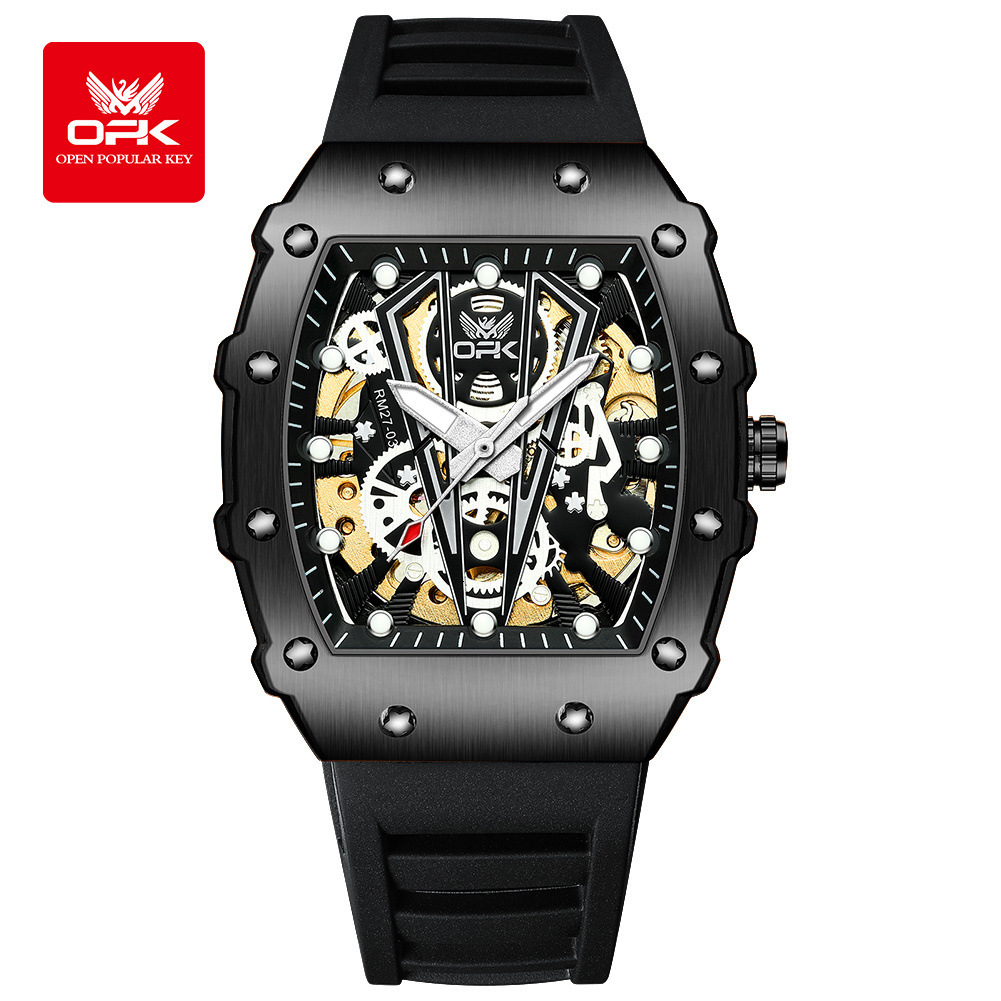 OPK Designer Men's Watch Silicone Bucket-shaped Luminous Fashionable Sports Quartz Free Shipping Batch Luxury Outdoor Men's Watch