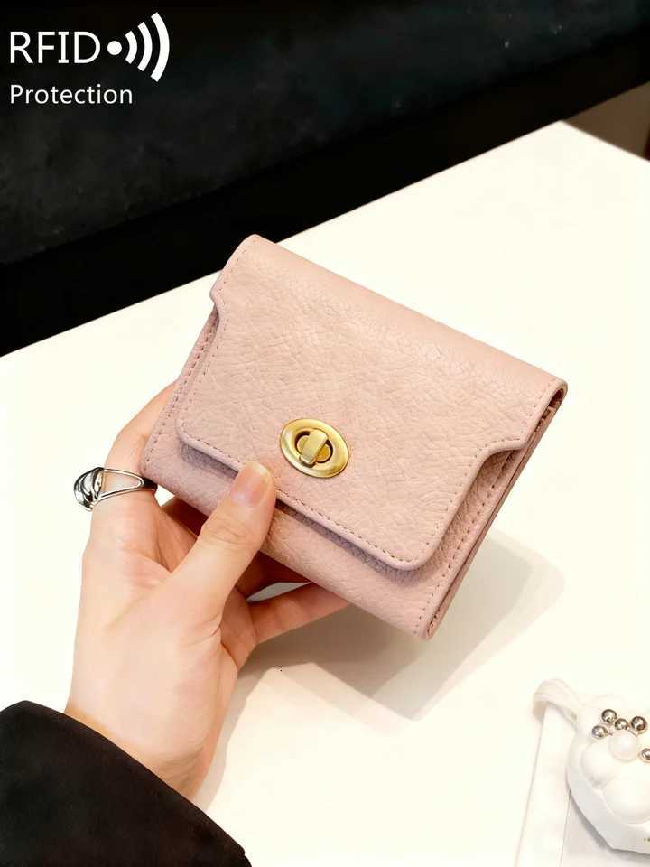 Minimalist wens small wallet RFID shielded mtifunctial holder soft Peather mticpartment small coin purse Y251213