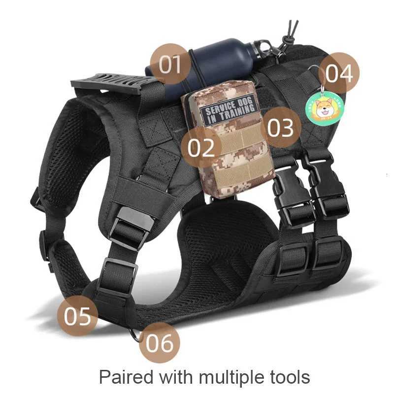 Military Large Dog Harness Pet German Shepherd Training Vest Tactical Dog Harness And Leash Set For Dogs Accessories M251213