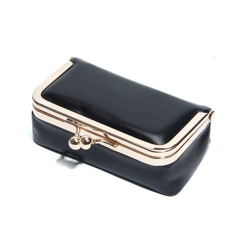 Versatile Vintage Genuine Leather Lock Mini Pouch Exquisite Coin Purses for Jewelry Lipsticks Daily Tiny Items Y251213