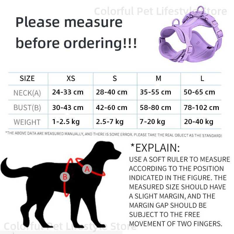 4-Piece Set Dog Harness Dog Leash Dog Collar Adjustable Waterproof Easy To Clean Dog Vest Harness With Dog Poop Bag Holder M251213