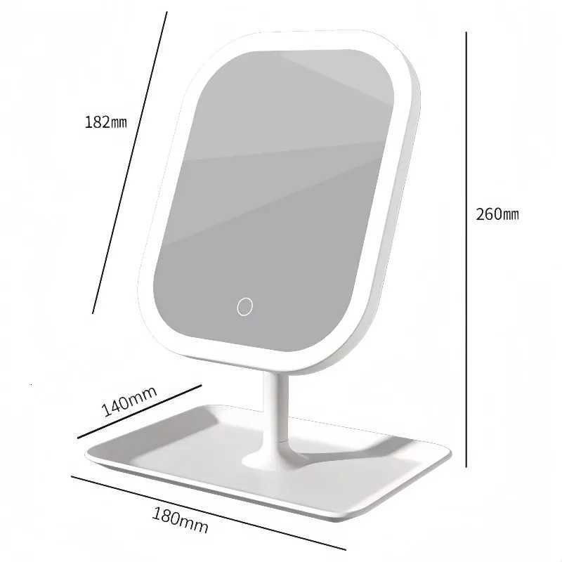 Niche Modern Desktop Vanity Mirror 3 Color Light LED Makeup Mirror Touching Mirror Women Bedroom Dressing Mirrors Home DecorT251213