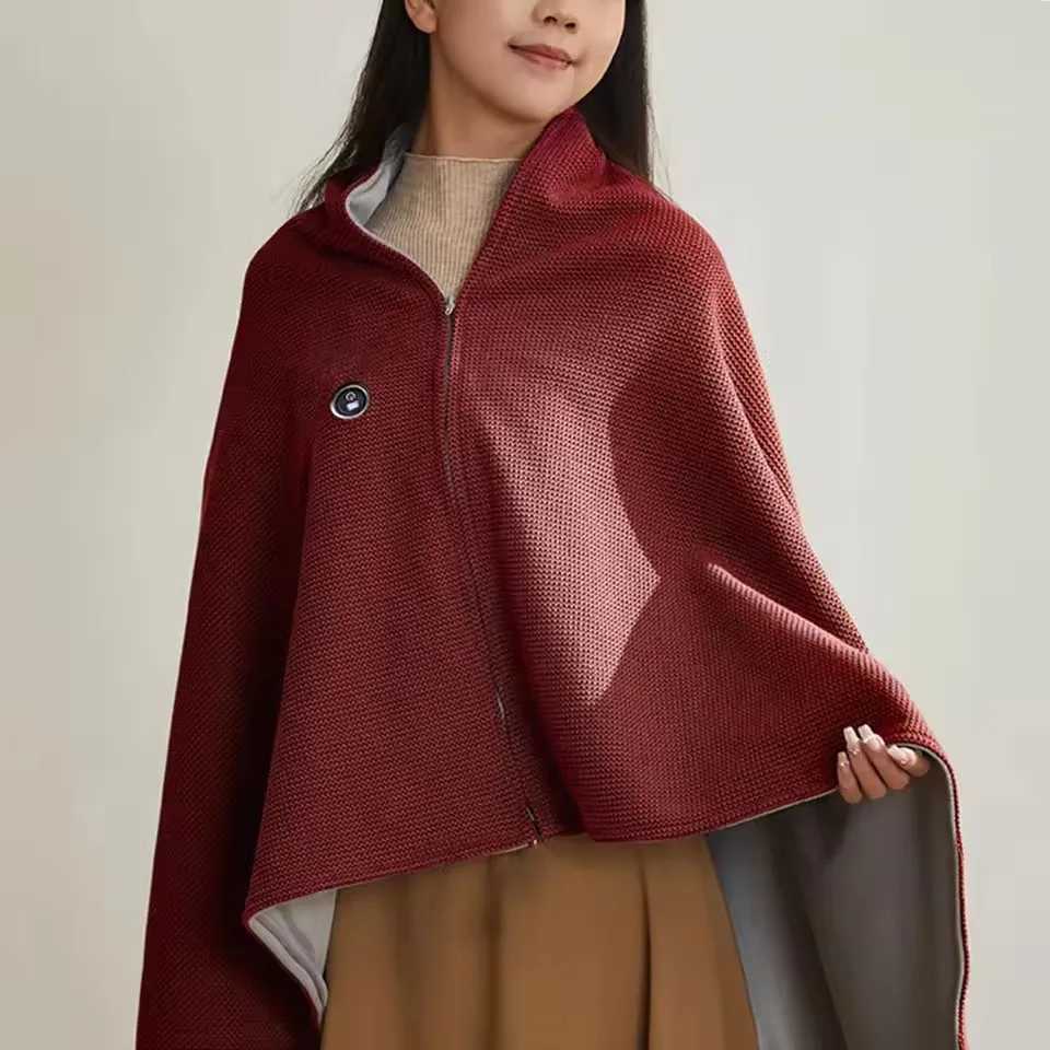 Winter USB Electric Heated Blanket Wearable 3 Heating Level Heated Shawl Portable Body Warmer Blanket for Home Office Sofa Shawl Y251212