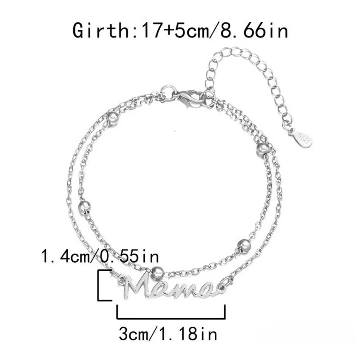 Mama Charm Women Double Layer Beads Chain s Fashion Jewelry Mother Day Gift Skyrim Letter Copper Chain Jewelry M251213