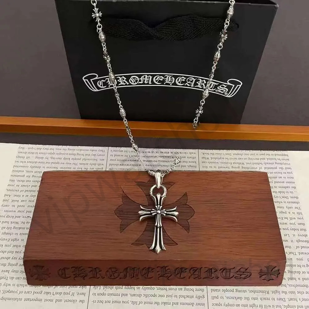 Pendant Necklaces Chrome Necklace Designer Pendant Ch Necklace Cross New Vintage Pendant Cross Crome Chain Couples Black Chain White Diamonds Chrome Jewelry 90b