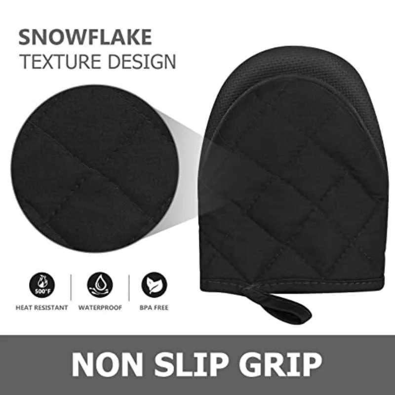 Oven Mitts 500F Heat Resistant Oven Mitts Non-Slip Grilling Mitts Kitchen Safe Cooking Mitts H251212