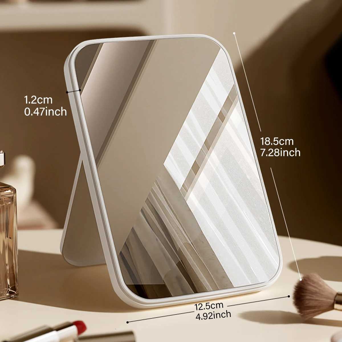 1 portable pink/white makeup mirror foldable travel makeup mirror home I am a dressing table dormitory beauty mirrorT251213