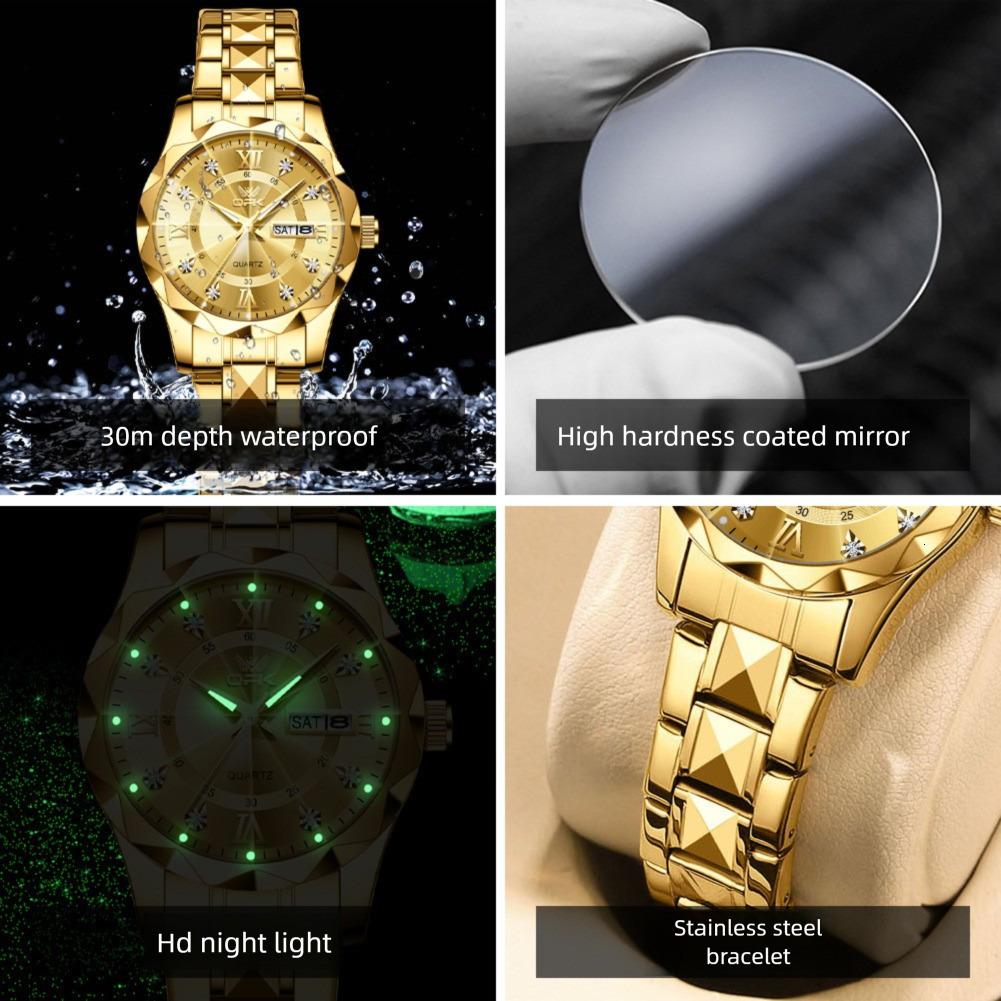 OPK Designer Women's Watch: Fashionable, Simple And Versatile Outdoor Sports Wristwatch With Dual Calendar Water Resistance And Quartz Luminescen