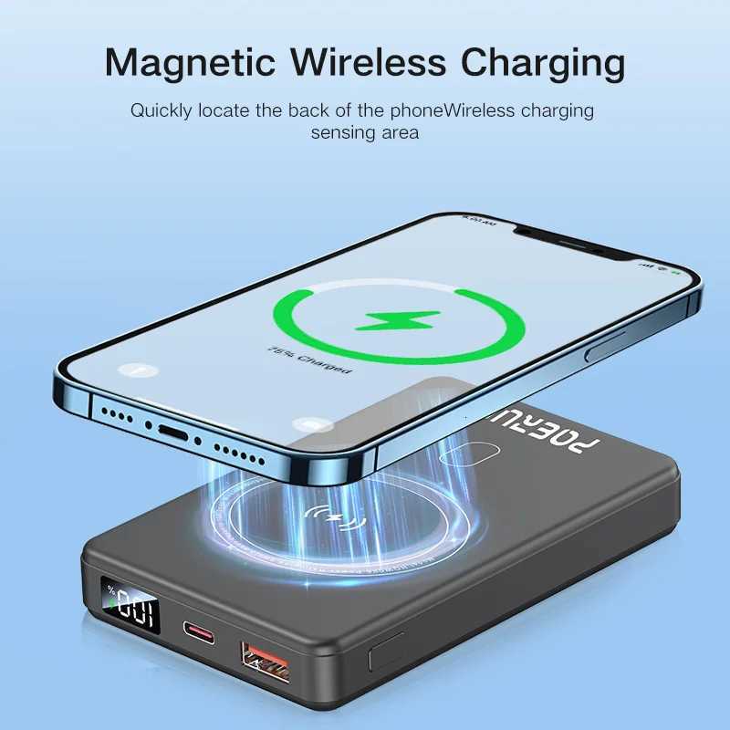 CHICNOD New 10000mAh Powerbank Large Capacity Magnetic Power Bank Wireless Fast Charger for iPhone Backup Battery H251213