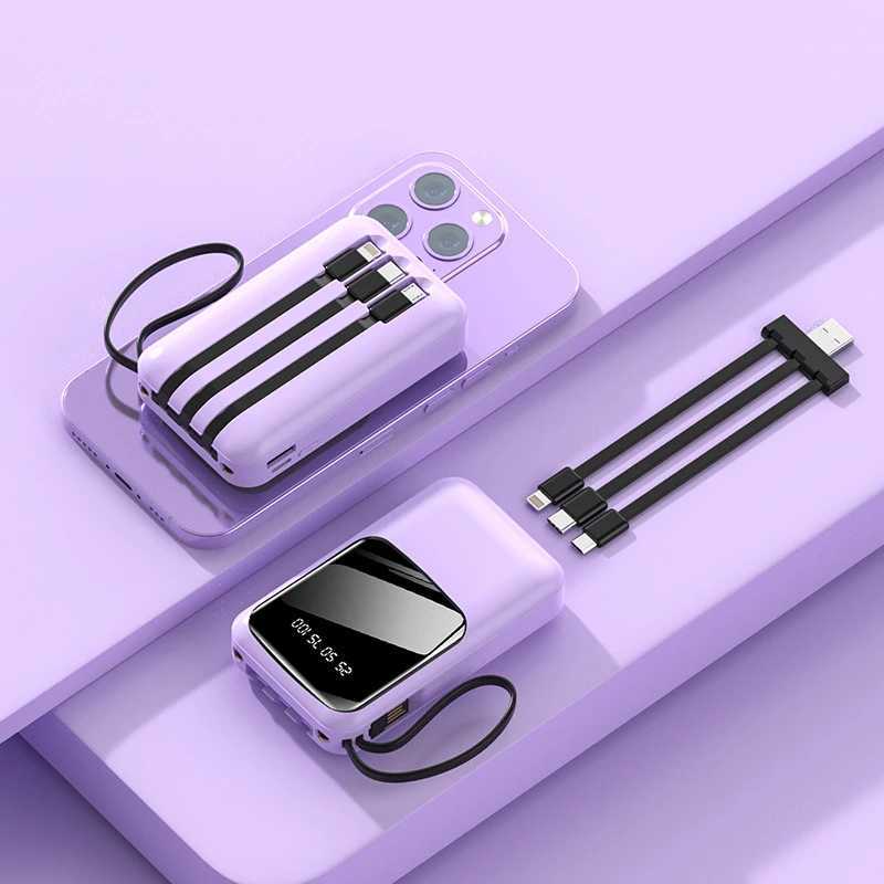 Mini Power Bank 20000mAh for iPhone 12 Poverbank with Cable Portable External Battery Charger Powerbank H251213