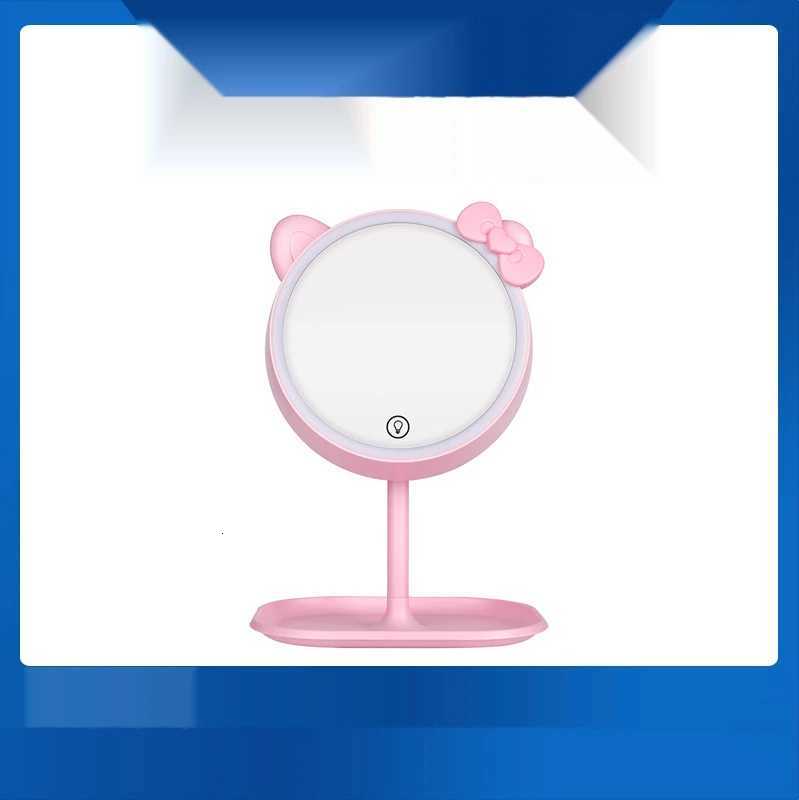Pink Cat Makeup Mirror with Led Mirrors Standing Mirror Touch Screen Vanity Mirror Adjustable Light Desk Cosmetic MirrorsT251213