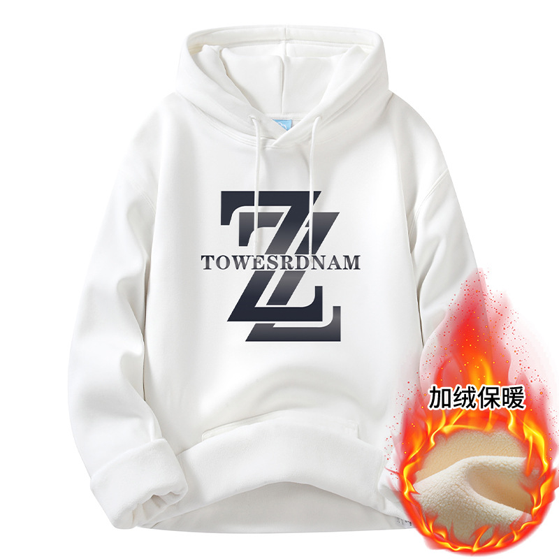 Men's Hoodies 2025 New Arrival: Trendy Hooded Style, Spring & Autumn, Fashion Brand, Loose Fit, Fleece-Lined & Thickened, Stylish Outerwear Tops